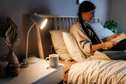 wooden nightstand