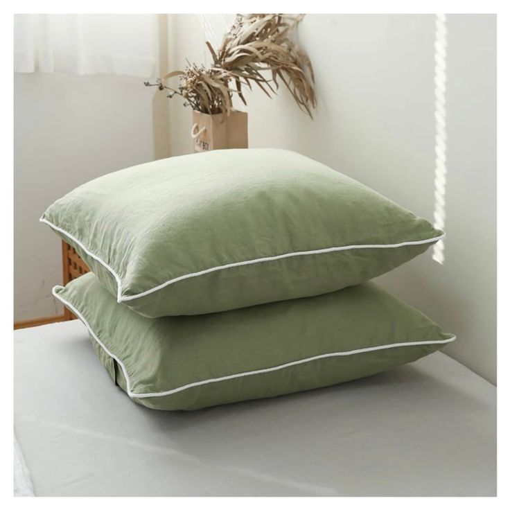 green pillows